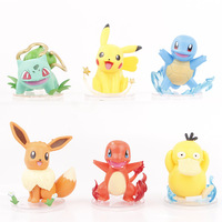 6pcs/set pokemon Pikachu Eevee Psyduck Charmander Squirtle Bulbasaur Anime Model Figure PVC Toys