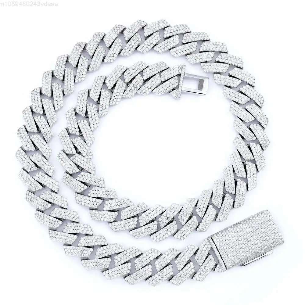 

18MM-20MM Big Cuban Link Chain for Men Thick Iced Out Chain 18K Gold Plated Moissanite Cuban Necklace Miami Cuban Necklace