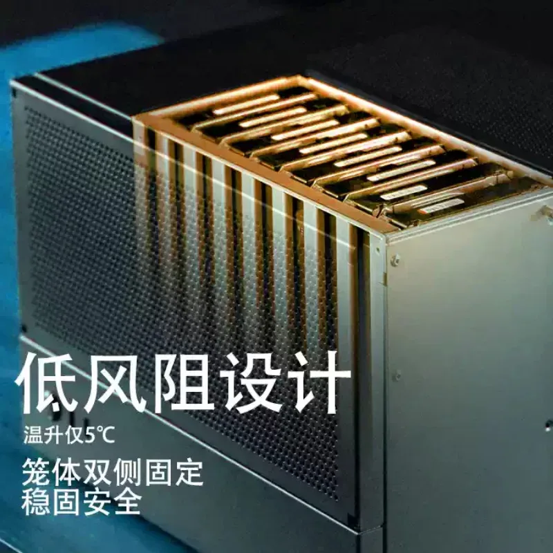 8-drive NAS Chassis ATX Black Synology Flying Bull Storage Hard Drive Case, ATX Power Supply, Mid-Tower Cooler - view 3
