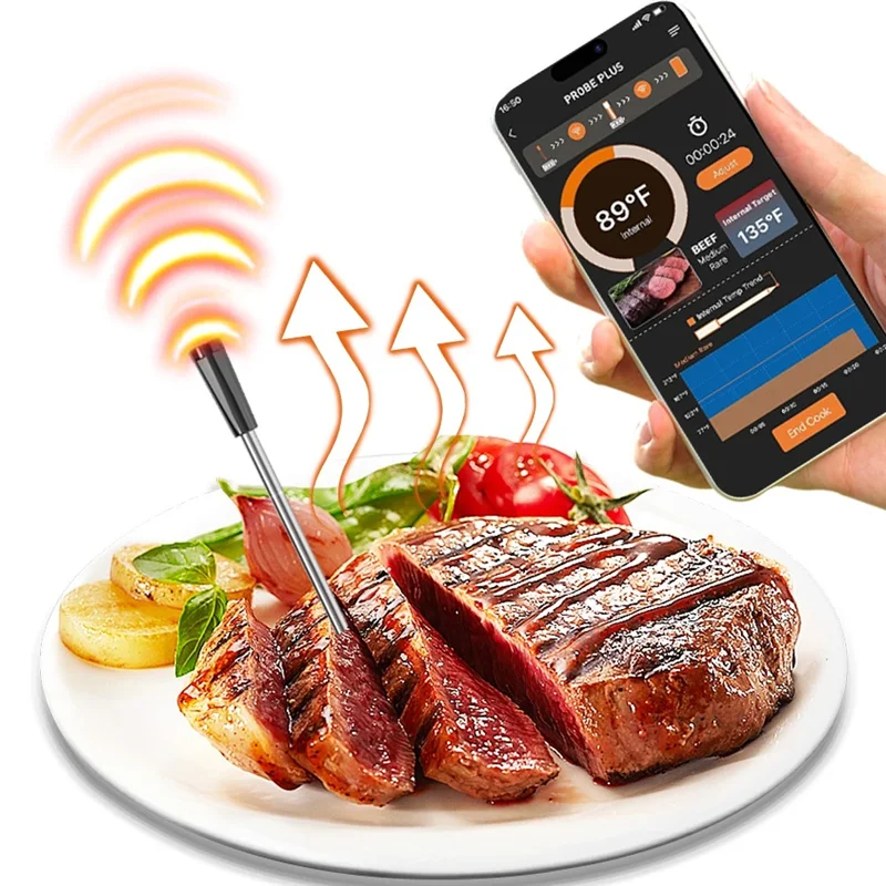 ABGH-умный термометр для мяса, беспроводной термометр для мяса, термометр для мяса для курильщика, гриля