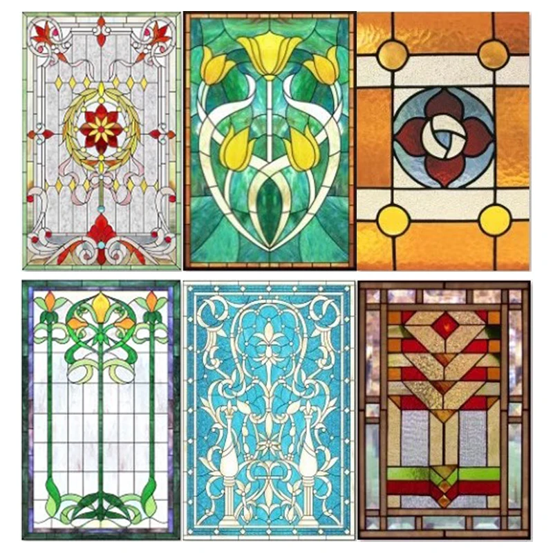 Church Stained-glass Self-adhesive Matte Sticker Cross Explosion Proof Suntan Film Stained Glass Window Film Window Tint