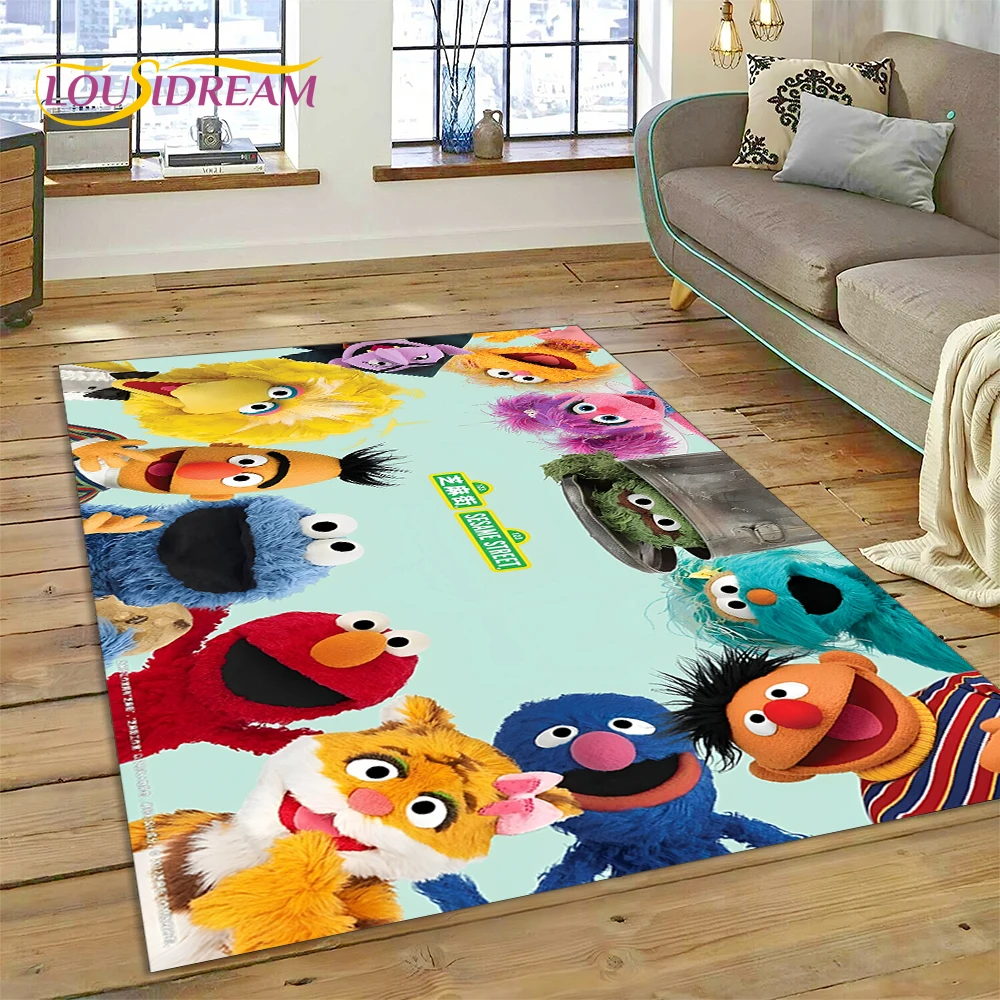 3D Cartoon S-Sesame Street Rug Carpet for Living Room Bedroom Home Decor,Floor Mat Non-slip Decoration for Sofa Doormat Kid Gift