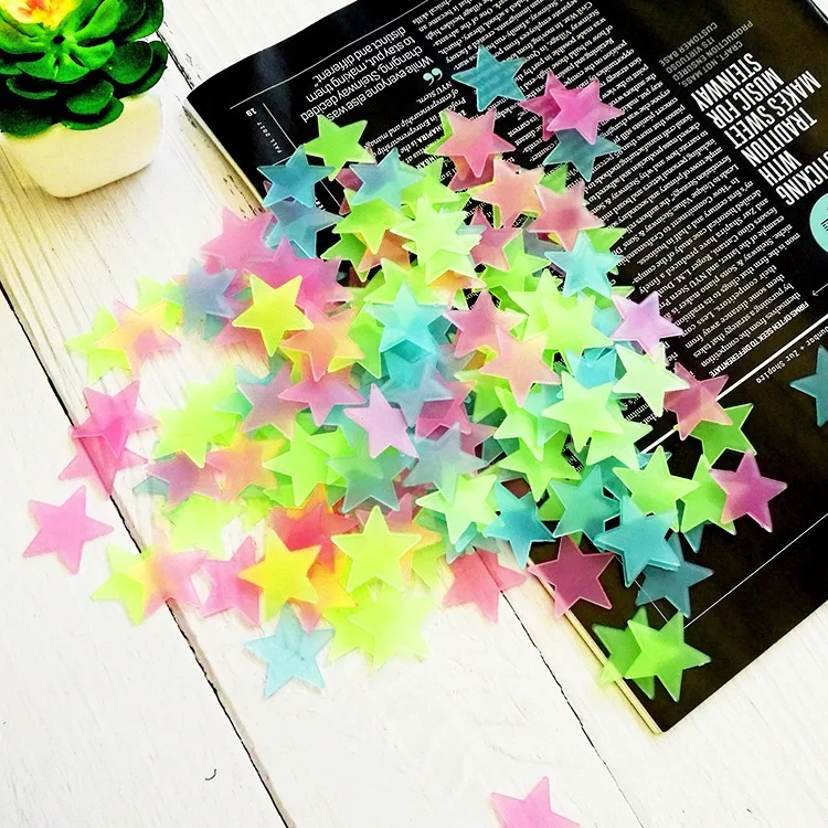 100 pcs Luminous Fluorescent Wall Rooms Stickers  For Kids Baby Room Bedroom Ceiling Home Decor