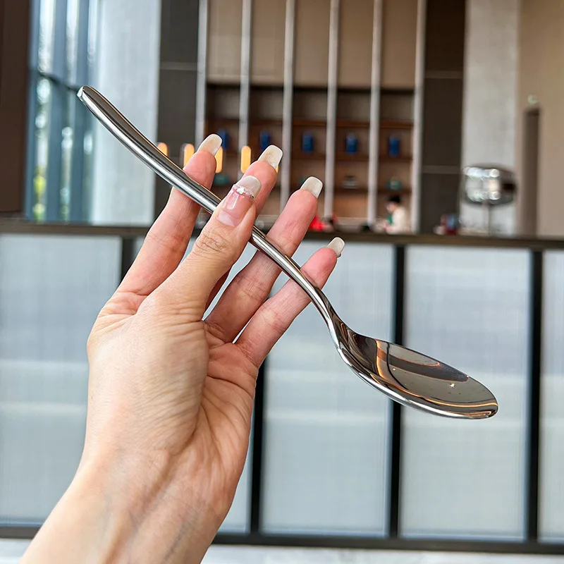 1/2PCS Stainless Steel Round Head Spoon Fork Hotel Steak Set Household Spoon Korean Tableware Set Household Goods