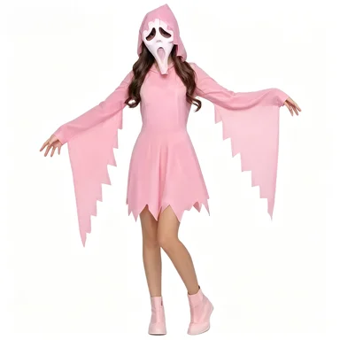 Máscara de Fantasma Rosa Brillante para Niñas, Disfraz de Halloween, Accesorio para Disfraces de Mascarada