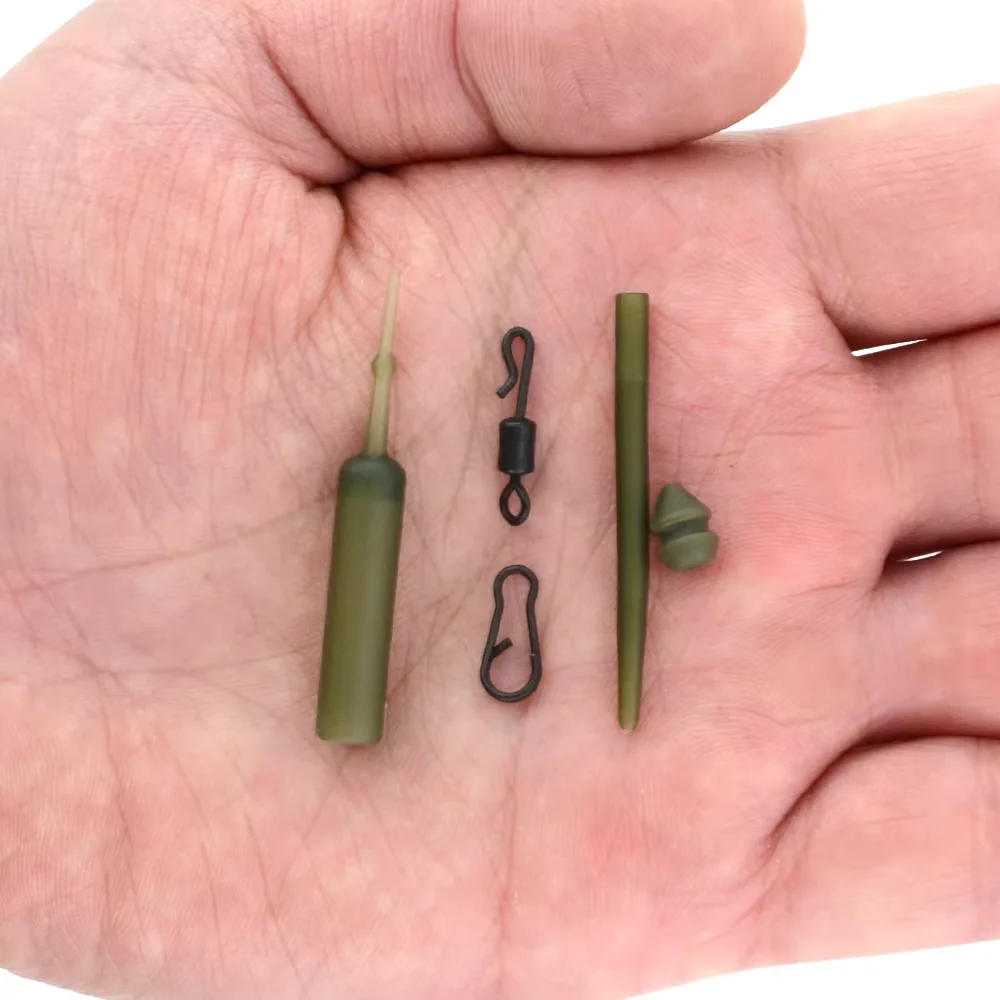 10ชุดอุปกรณ์ตกปลาคาร์พเบ็ดตกปลาแบบหมุนได้อุปกรณ์ตกปลา