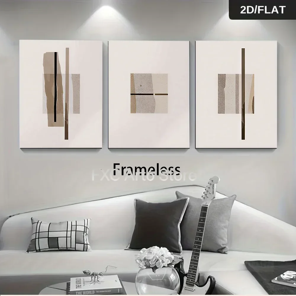 3PCS frameless Multiple sizes   Canvas Painting1 Set Modern Min triptych  Wall Art, Abstract Line for Living Room Sofa Ba