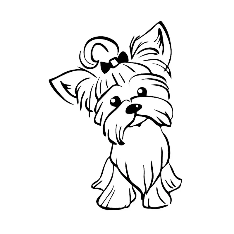 Car Sticker Lovely Fun Yorkshire Terrier Pup Doggy Yorkie Vinyl  Decal Car Bumper Rear Window Body Decoration Decal,17cm*12cm