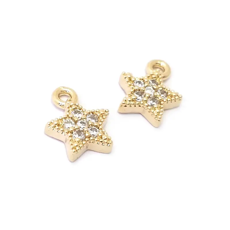 18K Gold Color Brass Zircon Star Charms Pendants High Quality Necklace Earrings Diy Jewelry Accessories Rosediy official-website