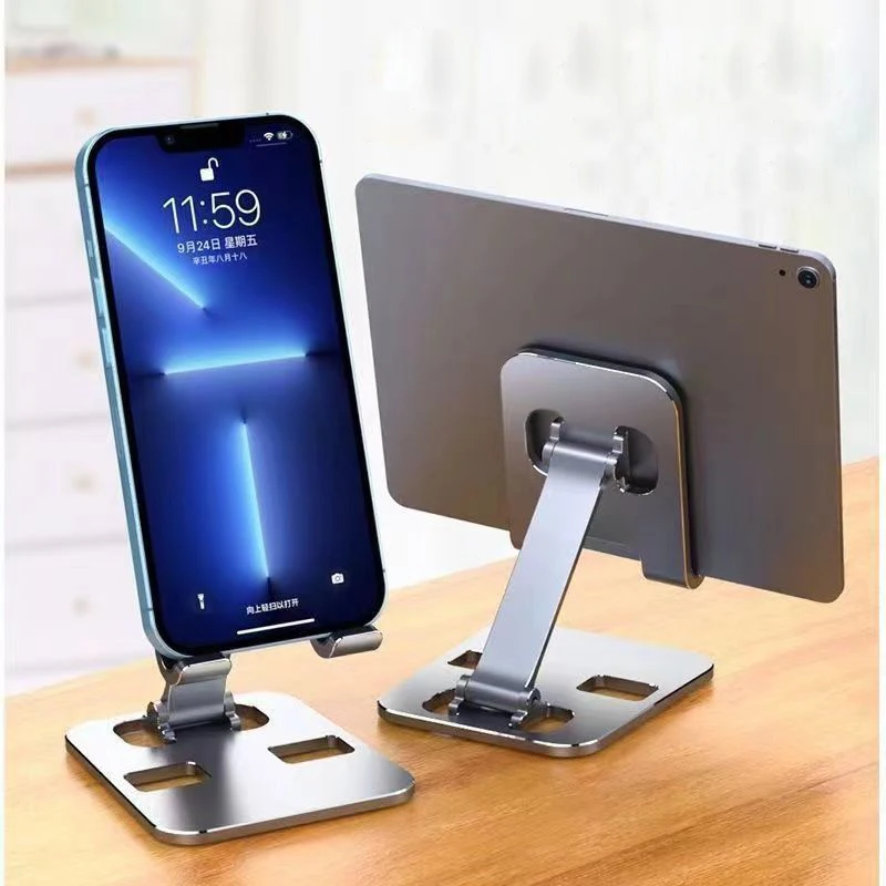 Universal Aluminum Alloy Phone Holders Adjustable Folding Lazy Desktop Bracket Mobile Phone Tablet Stand Mount for iPhone