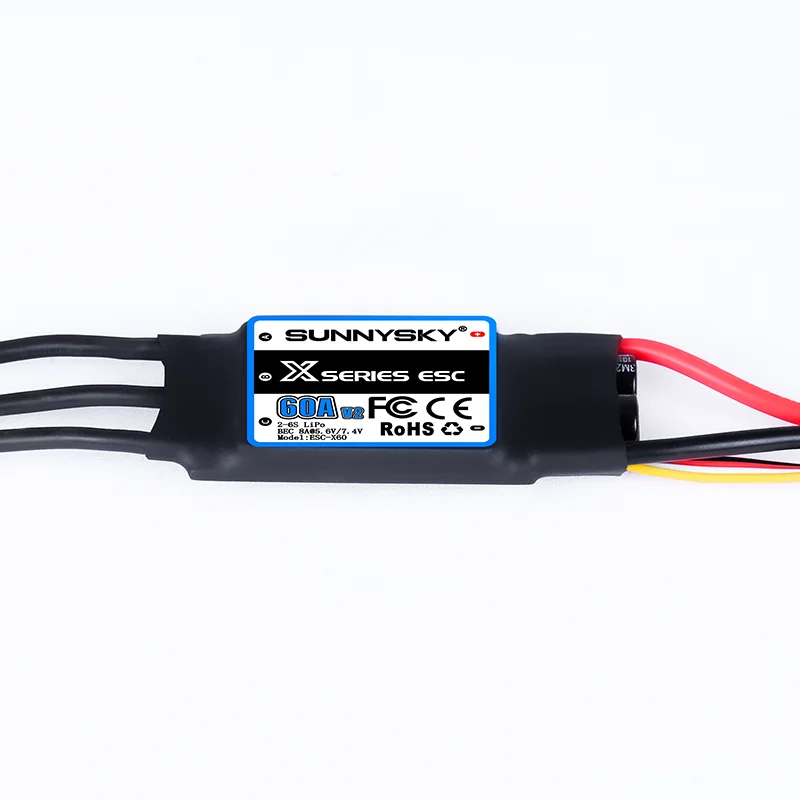 SUNNYSKY X Series ESC 60A 2-6S Brushless Speed controler With Ubec For RC Airplane 3D KT Aircraft Fixed Wing Culvert thumbnail 3