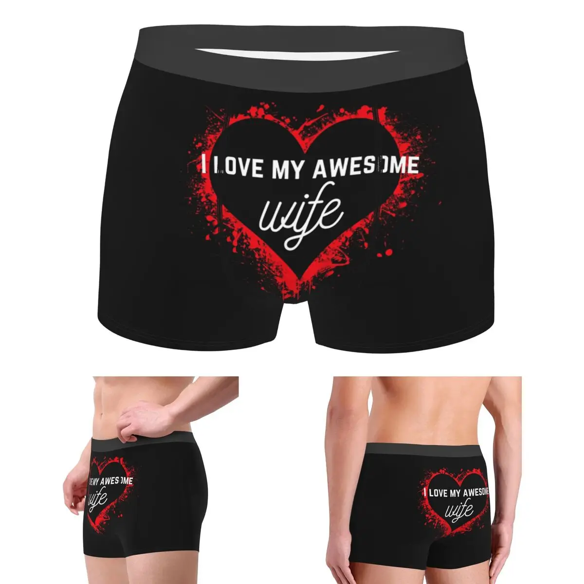 

Boxer Underpants Shorts I Love My Awesome Wife Panties Men Ventilate Underwear for Homme Man Boyfriend Gifts