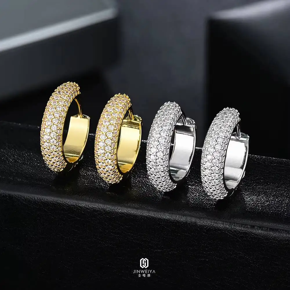 Hip Hop 925 Sterling Silver Moissanite Diamond Earring High-grade Iced Out VVS Moissanite Earrings for Men Women