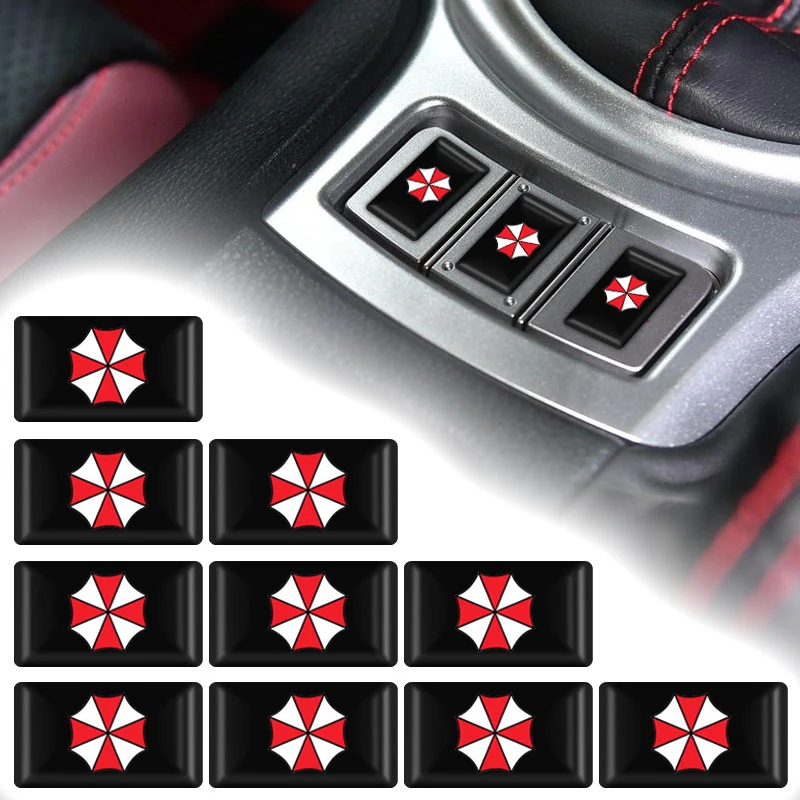 

5/10pcs Car Interior Badge Sticker Steering Wheel Dashboard Decal For Umbrella Corporation Car Styling Decoration Accessories