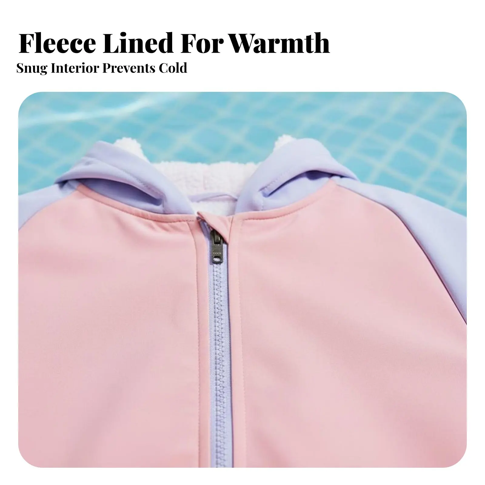 

Children's Hooded Waterproof Quick-Dry Cape, Fleece Lined, Portable Sportswear