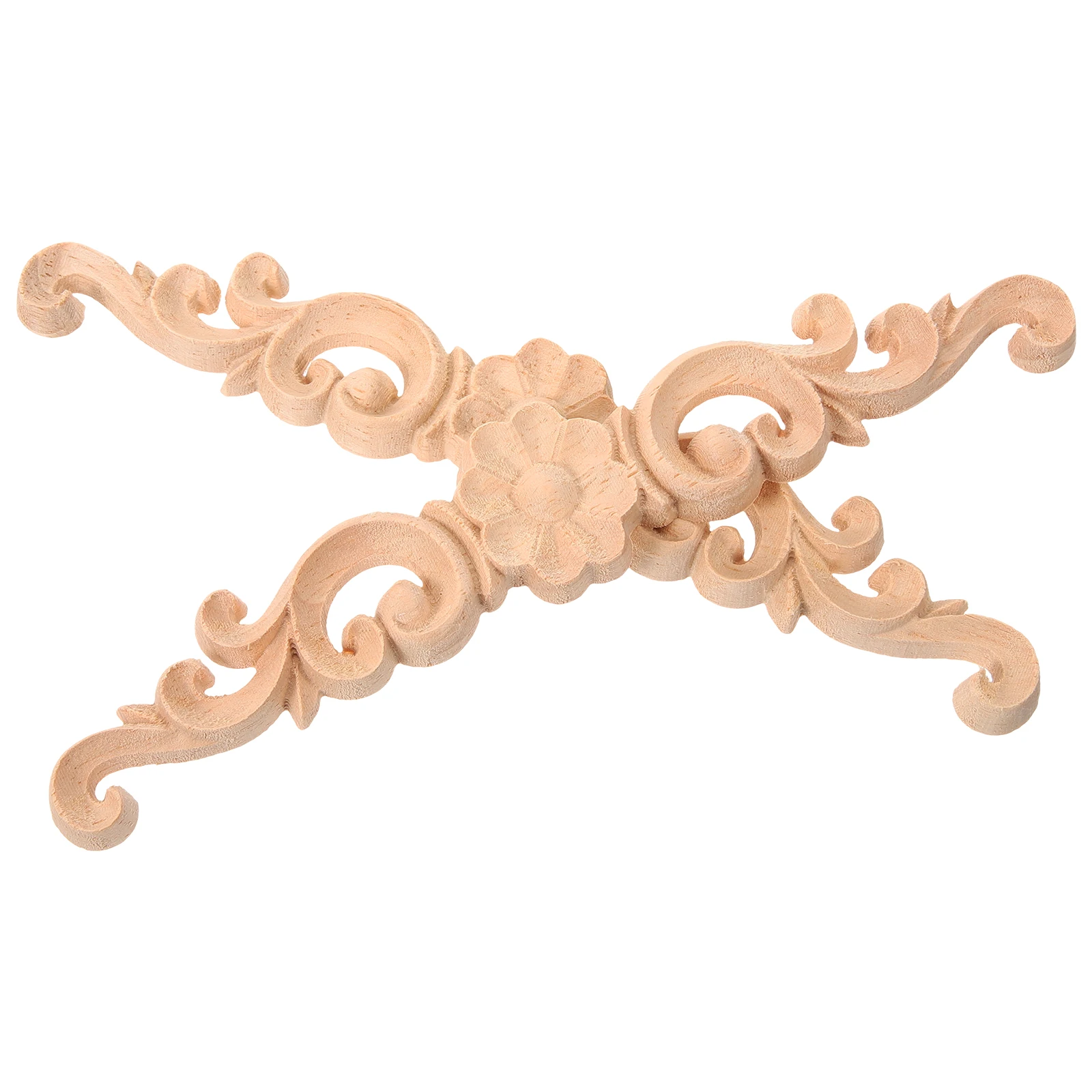 

2Pcs SolidWoodApplique UnpaintedCarvingFlowers ArtisticDecor WallsDoorsCabinets WoodOnlay Handcraft SewingTools