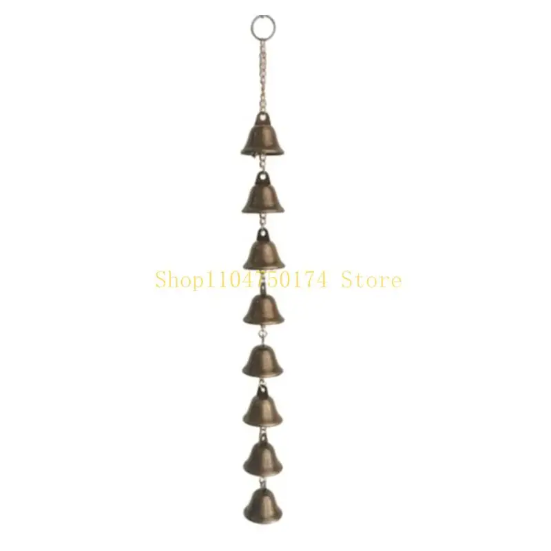 Window Metal Wind Chimes Hanging Decors With Metal Chain and Bells, Soft Bells Accent for Porch, Patios, Balconies or Entryway