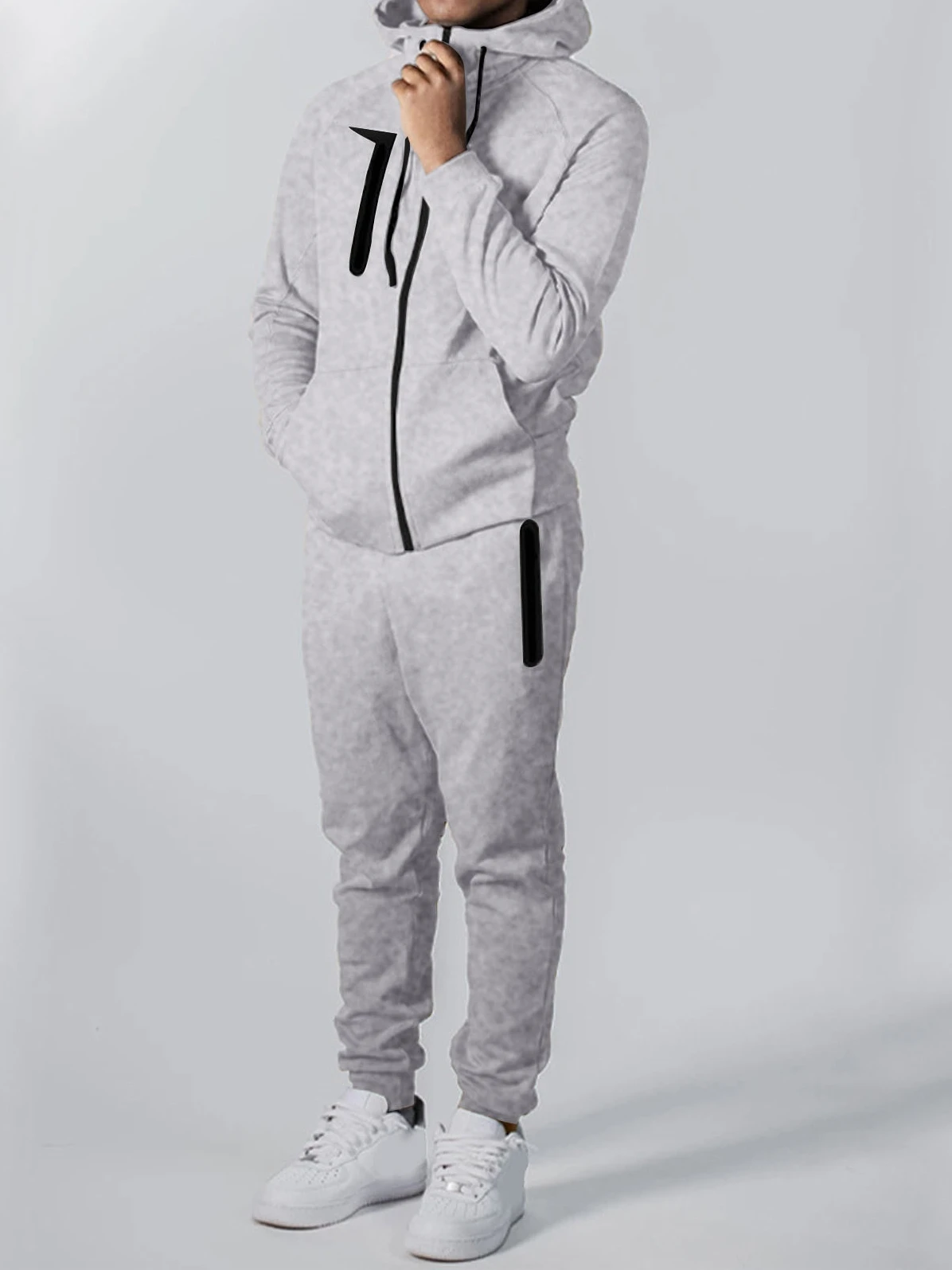 

Hooded Zipper Sports Fitn Casual Suit Long Sve Spring Youth Leisure Sportswear Set Comfortable Sweatirt Pants