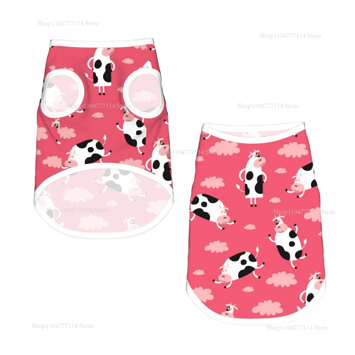 

Забавная мультяшная корова с облаками, одежда для домашних собак, летний жилет для собак и кошек, дышащая крутая одежда для щенков