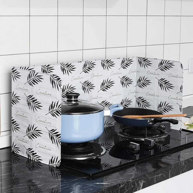 ABRW-2PCS Kitchen Oil-Proof Baffle High-Temperature Stove Oil Baffle Foldable Anti-Shallow Oil Board