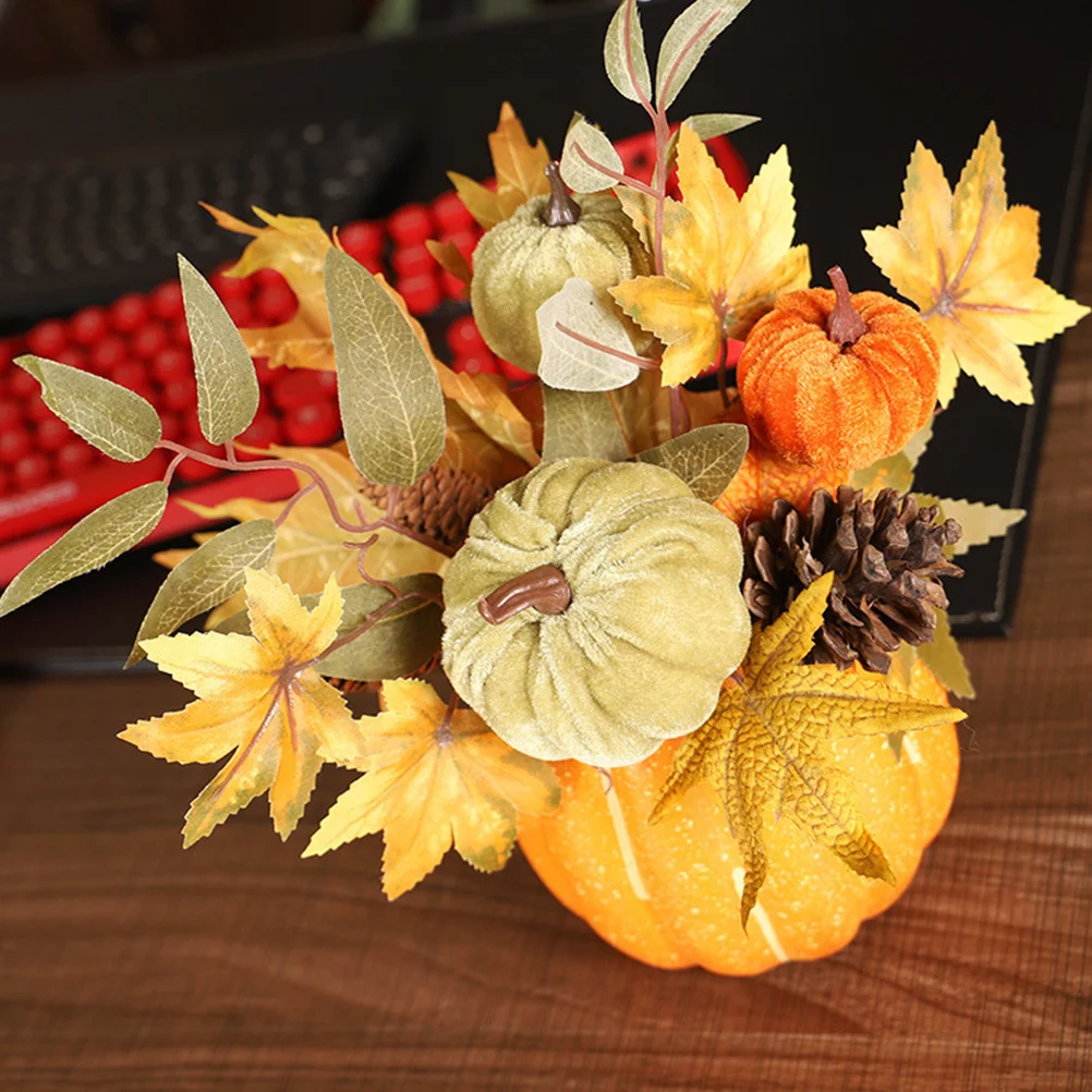 

1Pcs Simulation Pumpkin Decorative Maple Leaf Photo Prop Assorted Colors Halloween Photography Supplies Simulation Pumpkin