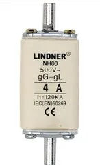 Fuses: LINDNER NH00 NT00 4A 500V 120KA 7999.0047 / NH00 NT00 6A 8A 10A 500V 120KA 7999.0067-0107 gG/gL