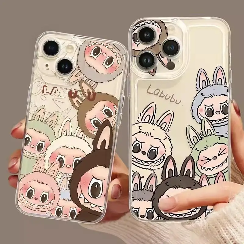 Cute Cartoon Labubu Case For Motorola Moto Edge 40 Pro G22 G32 G72 G71 G52 G30 G60S G9 Plus Cover Silicone Soft Transparent