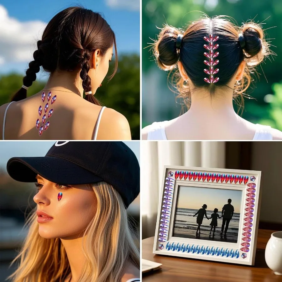 500 Stück gemischte 10 Farben AB bunte Edelsteine zum Basteln, Flatback-Strasssteine, Edelsteine, Juwelen zum Basteln, Halloween, Pa