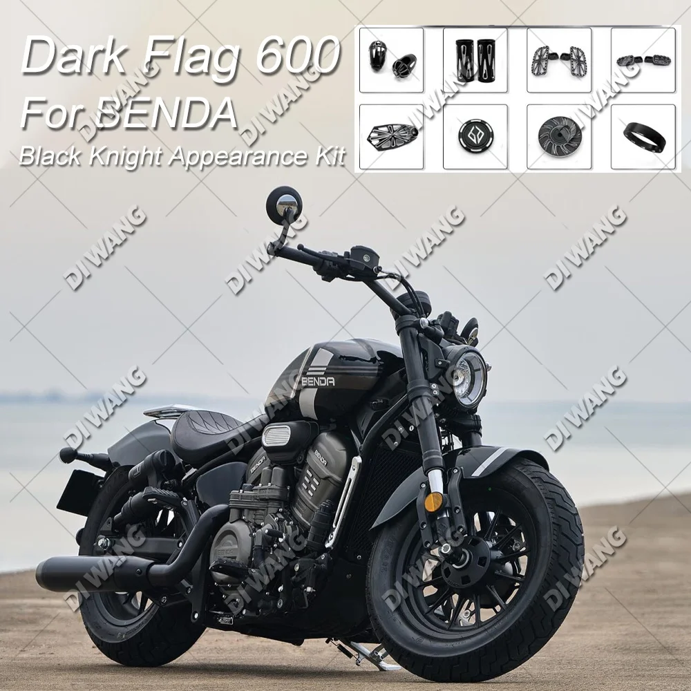 Blacked‑Out Full Appearance Styling Kit For Benda Dark Flag 600 Motorcycle Mod Parts Full Vehicle Modification Parts