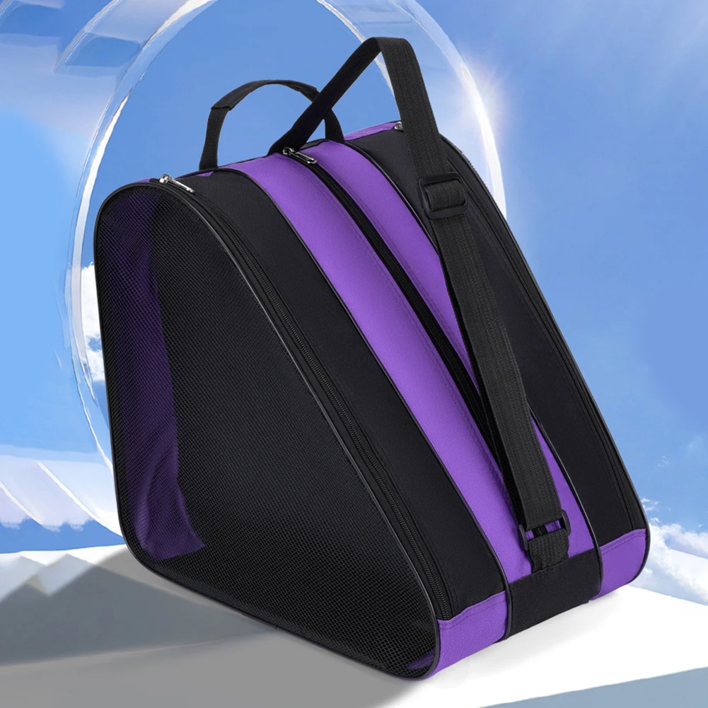 Borsa per pattini a rotelle Borsa per scarponi da neve da sci Tracolla regolabile Borsa a tracolla per pattinaggio su ghiaccio Tessuto Oxford Multi-scomparti per gli sport sci