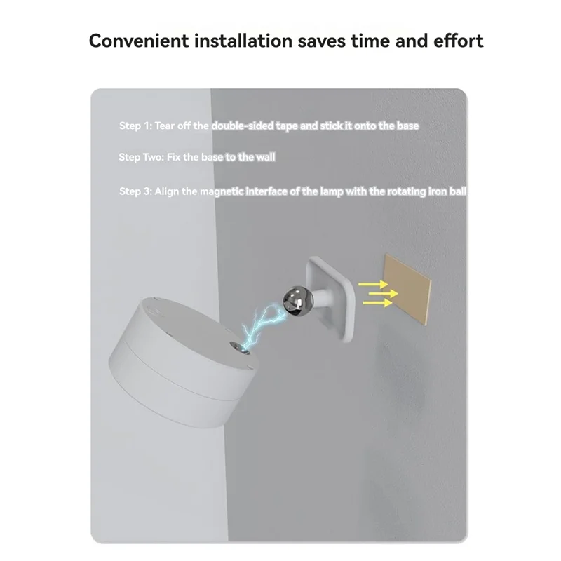 

BYBS-Rechargeable Magnetic LED Wall Light 360° Rotation Touch & Remote Control Spotlight For Home & Office