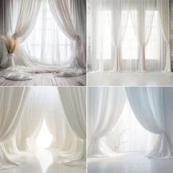 Mehofond Photography Background Indoor White Curtain Window Adult Birthday Wedding Maternity Portrait Decor Backdrop Photo Studi