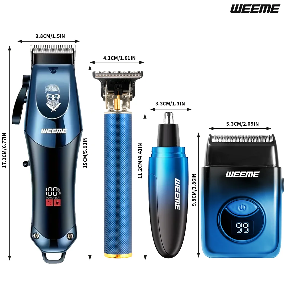 WEEME 4-in-1 Electric Hair Clipper Set for Men - Rechargeable