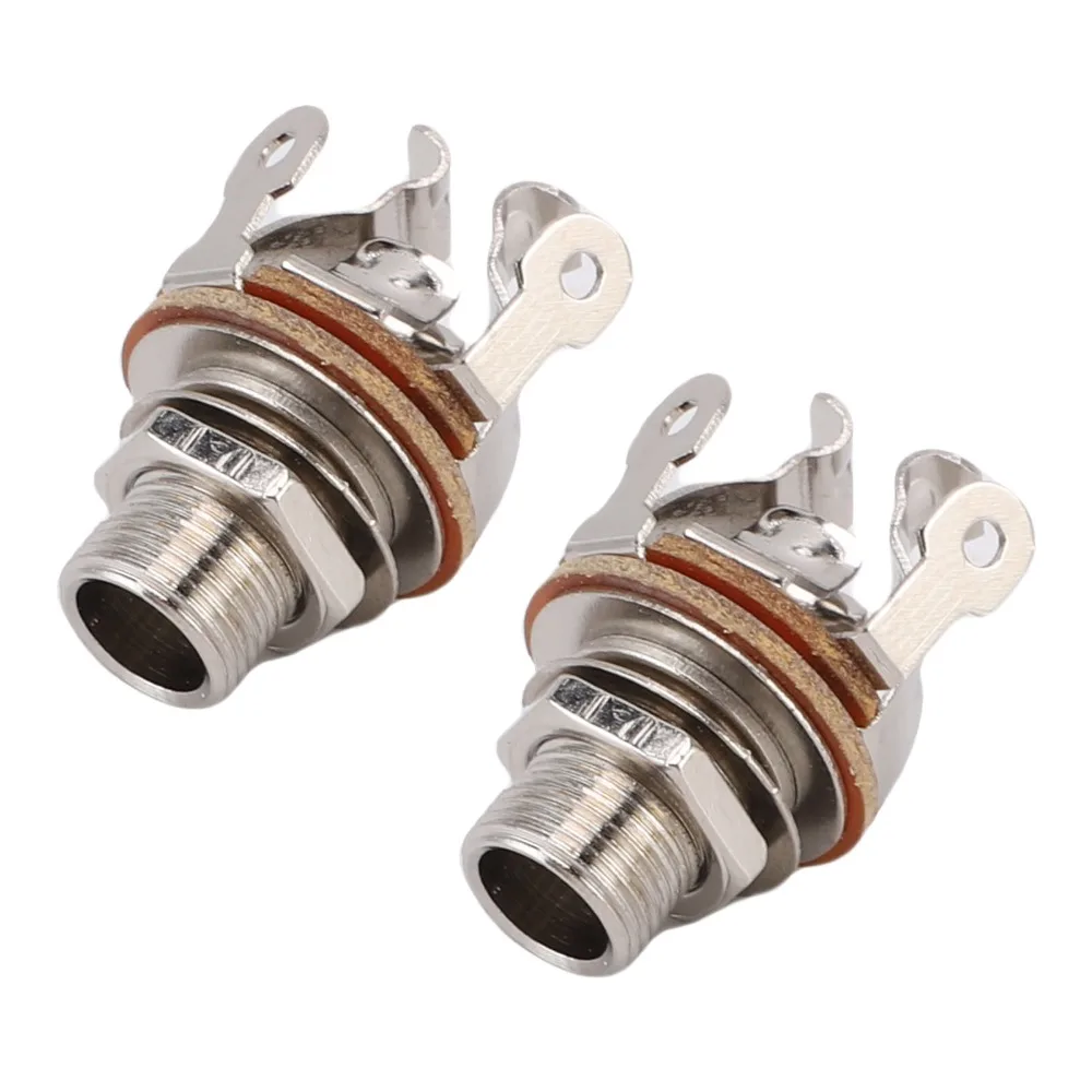 2PCS 1/4 Inch(6.35mm) Guitar Output Jack Silver/Golden Multi Contacts 1/4 Inch Jack Brass Multi Contacts Jack