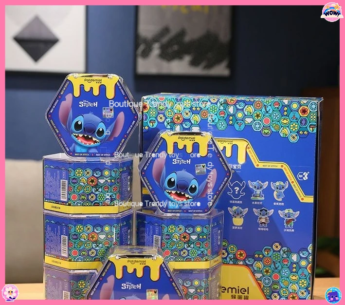 In Stock  Disney Licensed Blind Box - Stitch Dolls Winnie the Pooh Pendants Strawberry Bear Plush Figurines Gift for Girls