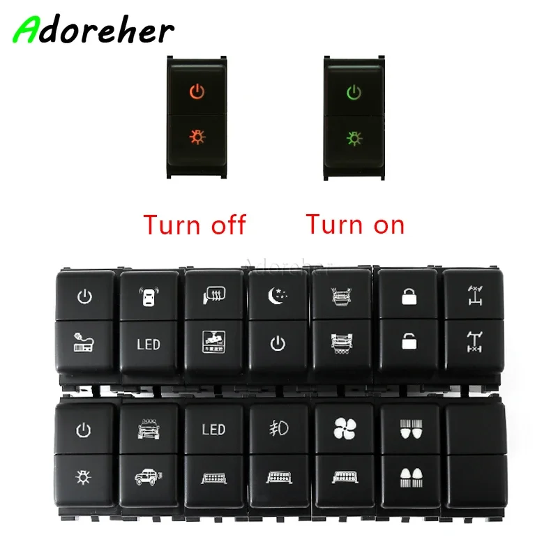 For Nissan Tiida Qhashqai X-TRAIL Patrol Y62 2008-2014 Car LED Dual Switch Fog Light Music Differential Switch Button