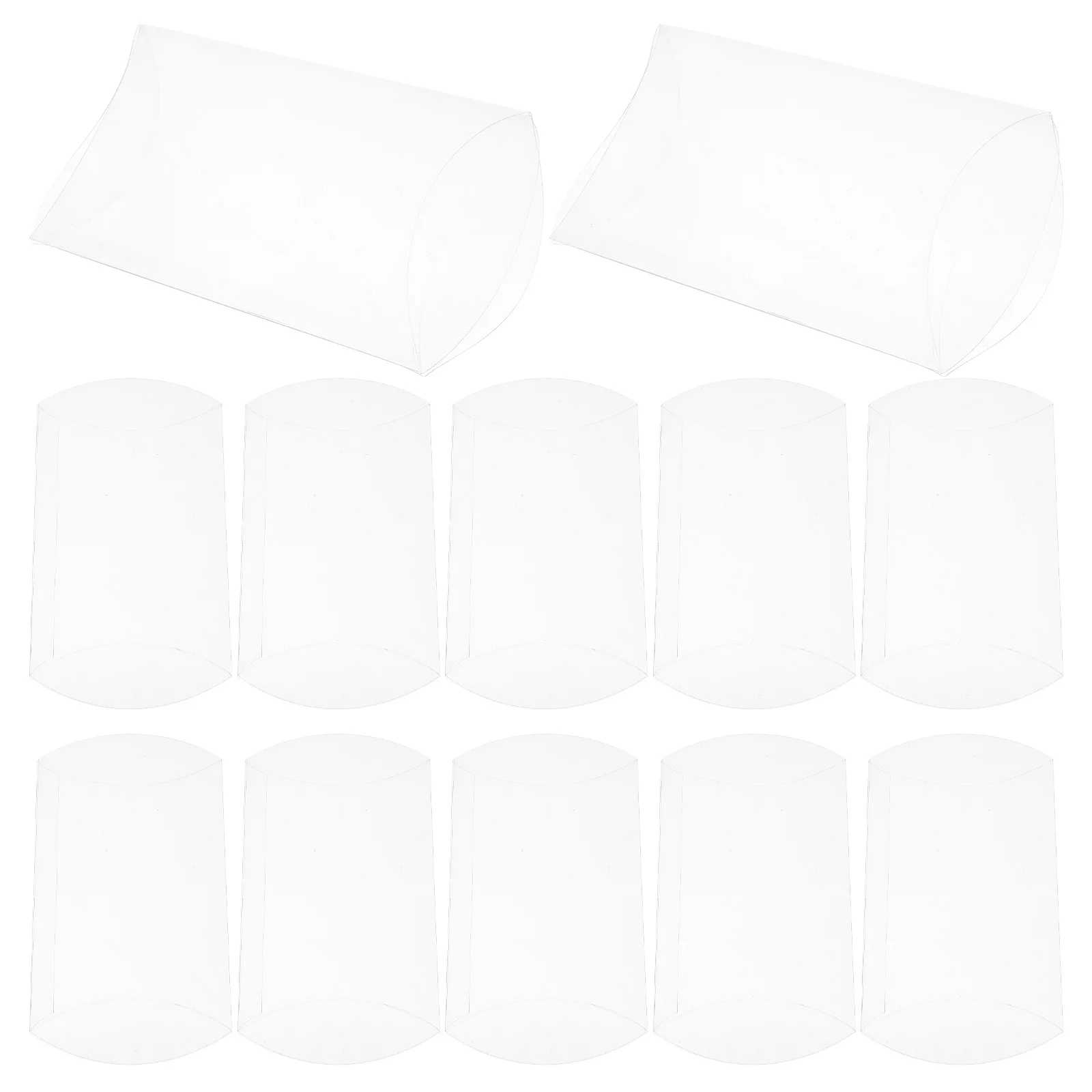 

50pcs Transparent Pillow Box Clear Plastic Candy Packaging For Wedding Party Favors Mini Treats Storage Pie Wrapping Container