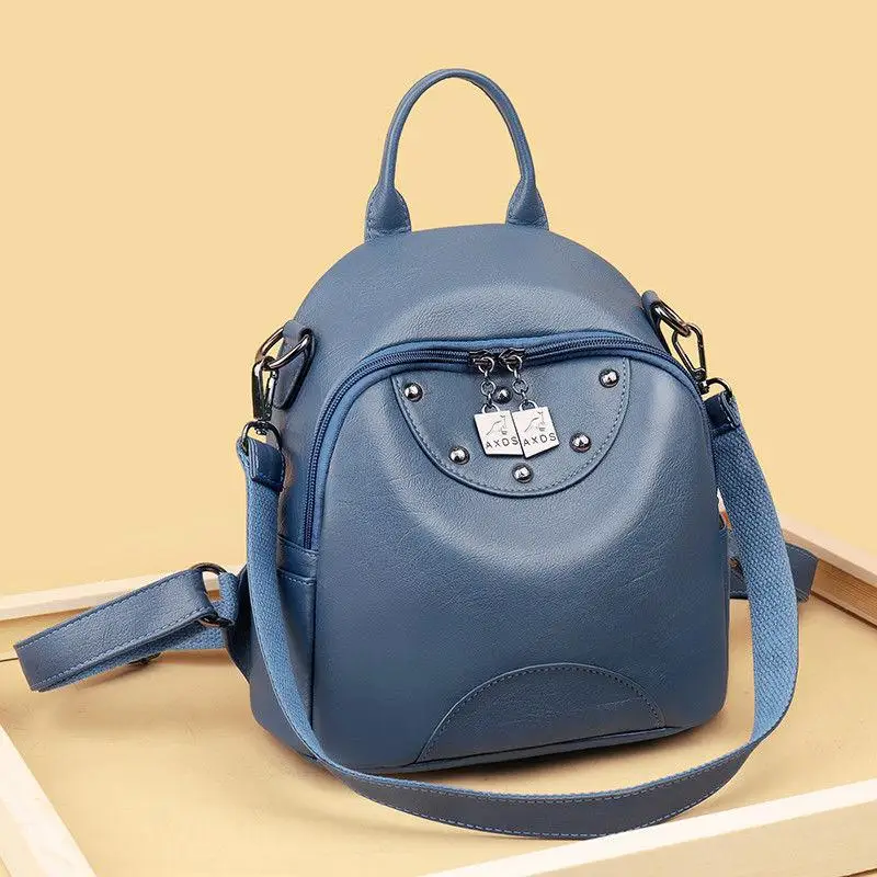 New Genuine Leather Mini Backpack For Women 2023 New Versatile Fashion Personalized Trend Soft Leather Multi Purpose Backpack