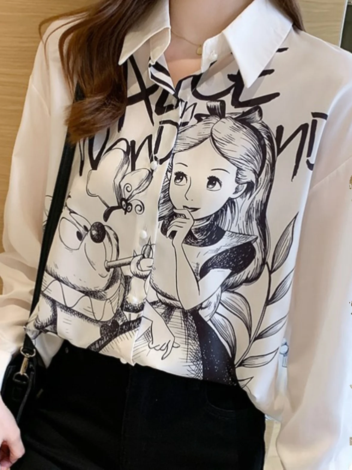 

Loose Long Sve Printed irt Women's Casual Faionable Loose Fit Printed Top Quali Material Comfortable Long irt