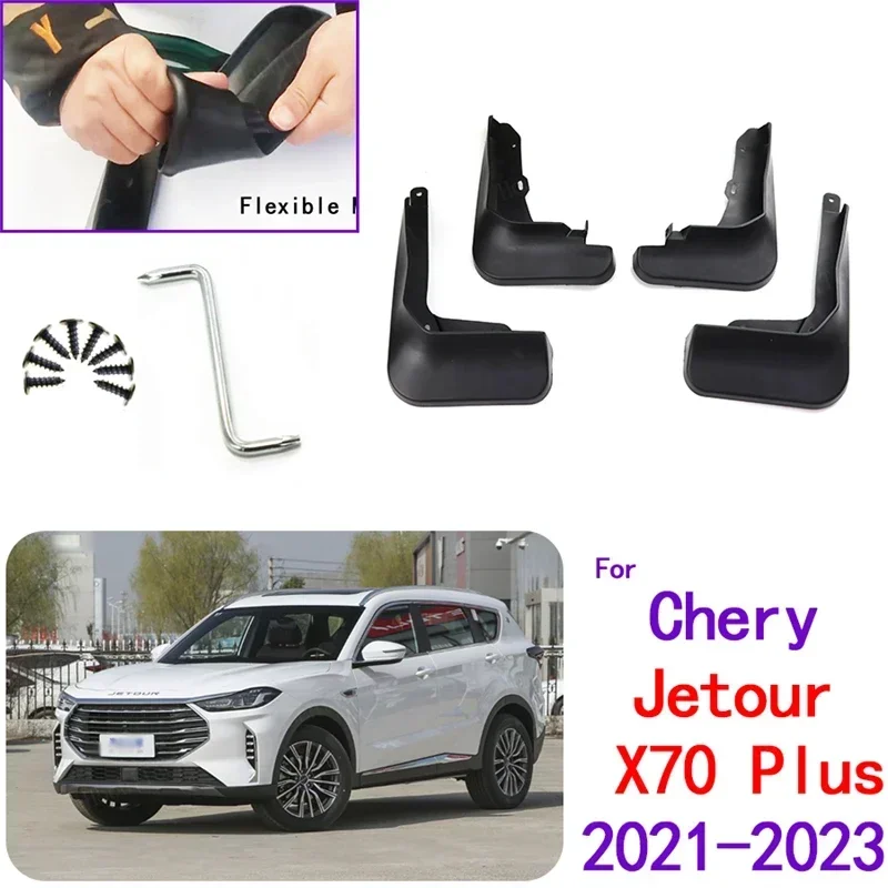Schmutzfänger Auto vorne hinten 4 Stück Kotflügel spezielle Kotflügel Schmutzfänger für Chery JETOUR X70 PLUS 2021 2022 2023 Autozubehör