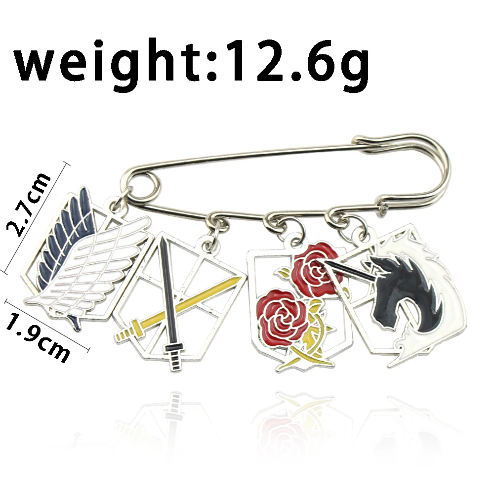 Anime Wings of Liberty Freedom Scout Regiment Four Legion Logos Survey Recon Corp Eren Enamel Brooch Pin Badge Jewelry Gift - Image 6