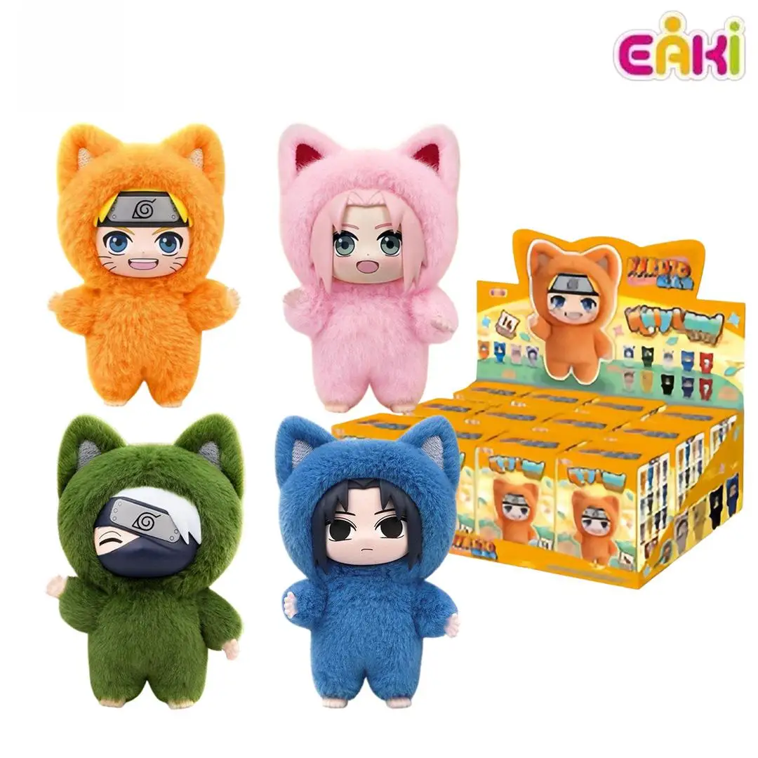 

New Original Eaki Naruto V3 Kitten Land Series Blind Box Pajamars Plush Vinyl Doll Action Figures Neji Hyuga Gaara Surprise Toys