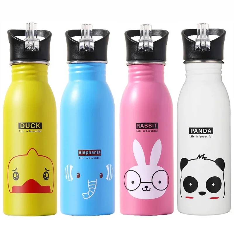Stainless Steel Portable Cycling Camping Bottle Kettle Water Bottles for Kids Kawaii Drinkware Sport Bottle Cold Water Bottle
