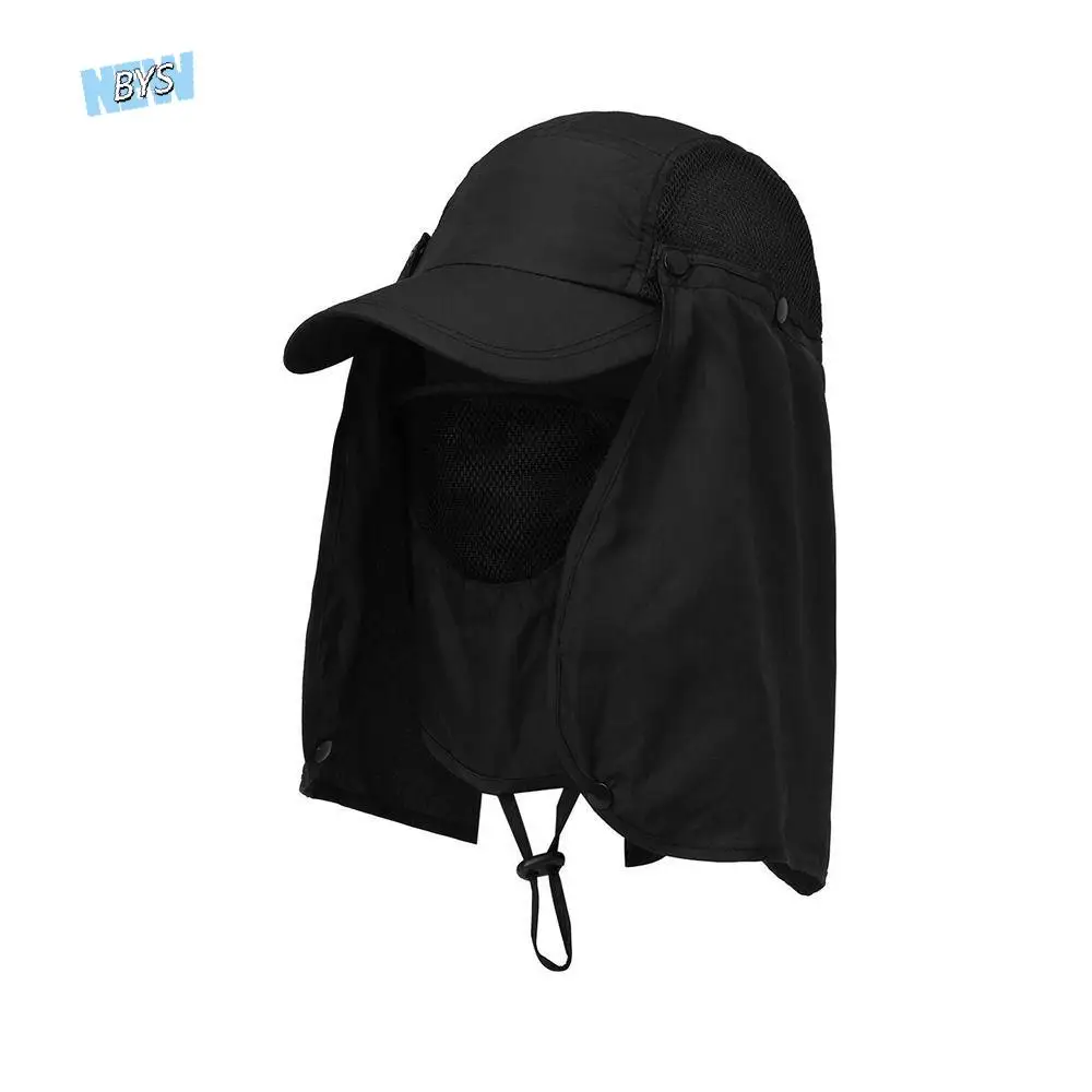 

Removable Summer Drawstring UV Protection Travel Sports Hiking Jungle Face Neck Cover Sun Protcet Cap Visor Hat Fisherman Hat