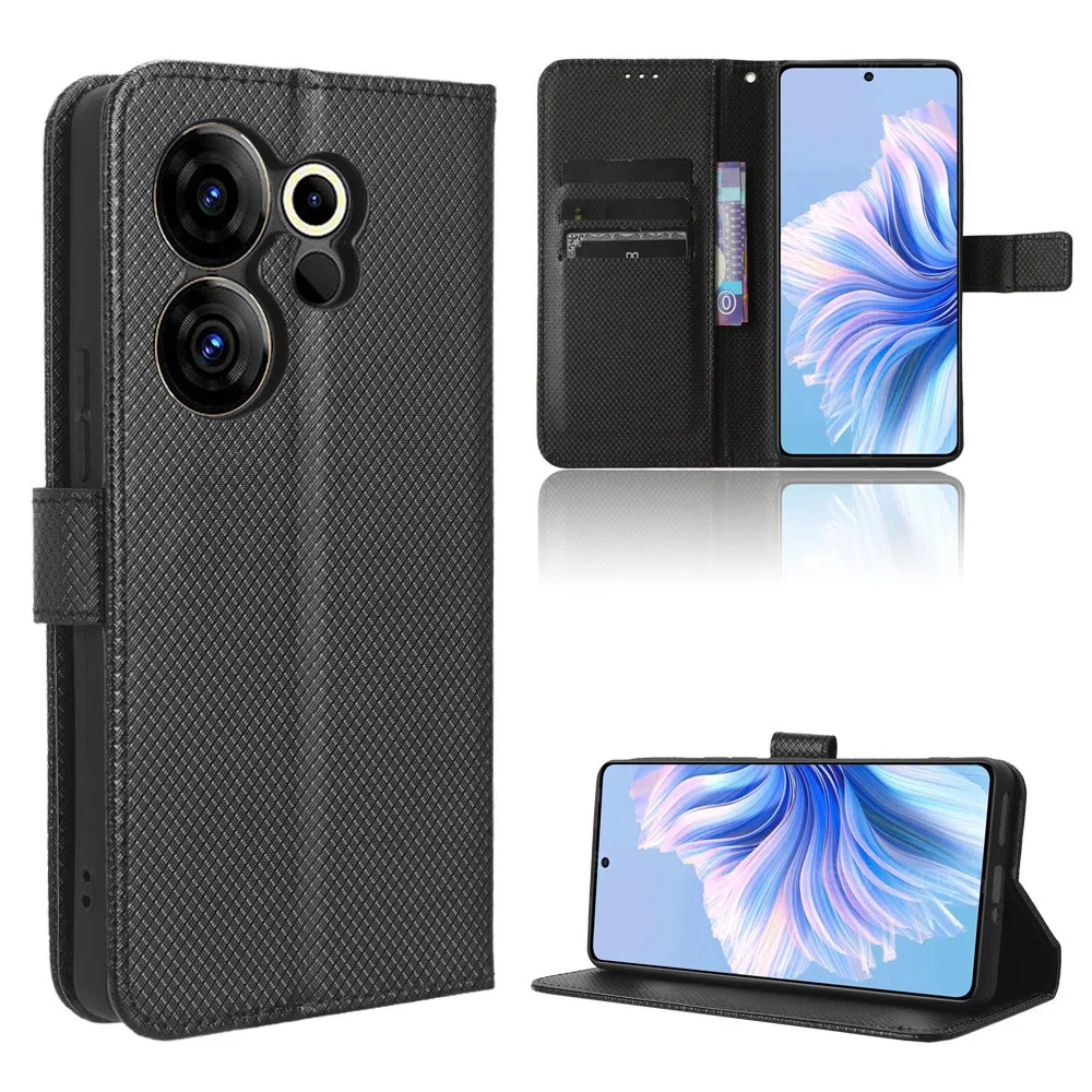 ل Tecno Camon 20 Premier 5G فاخر الوجه الماس نمط الجلد محفظة من جلد PU حامل الحال بالنسبة Tecno Camon 20Premier حقيبة الهاتف