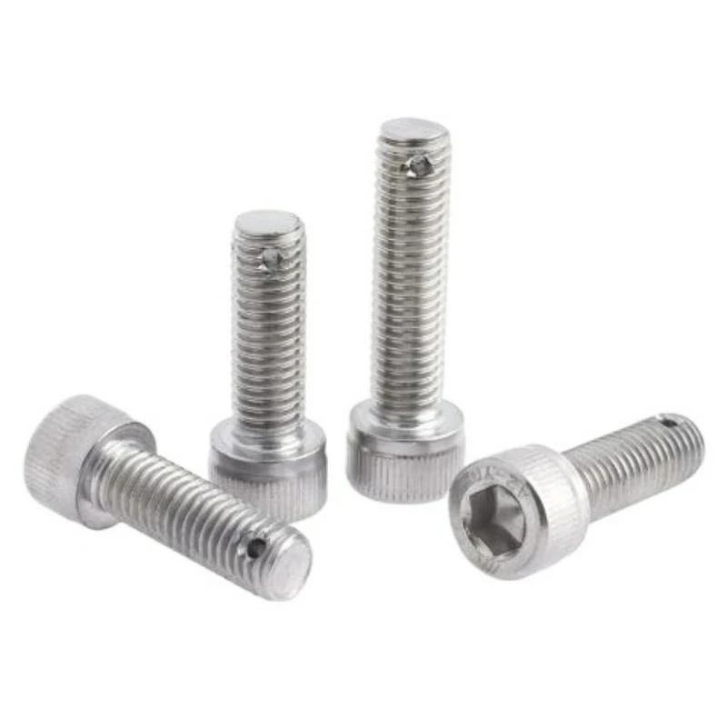 5-20pcs 304 Stainless Steel Cup Head Hexagonal Tail with Hole Screw M3 M4 M5 M6 M8 M10 M12 Perforated Bolt Thread Length 10-60mm