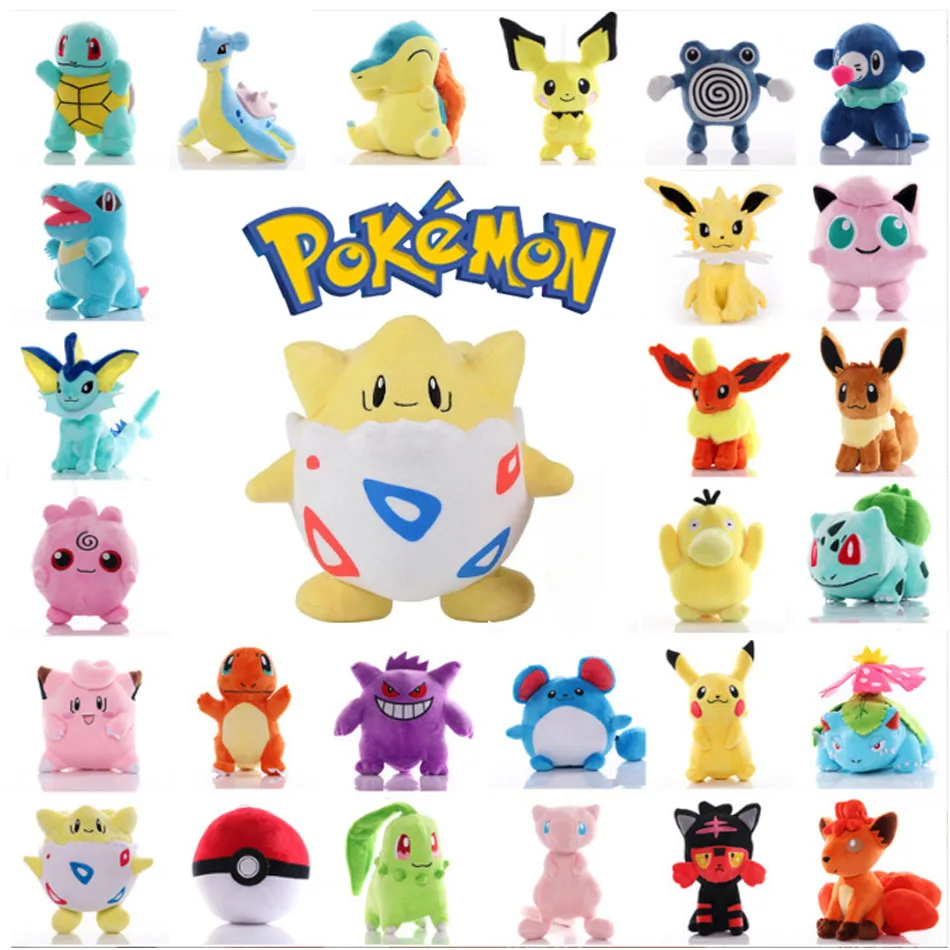 

2026 POKEMON Original Plush Toy Gengar Pikachu Kawaii Charizard Genuine Plush Doll Soft Cute Cartoon Piplup Toys for Gift