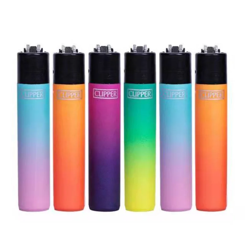 Refillable Gas Lighter with Personality Pattern, Spanish Original Clipper, 4 Pieces Boxed Smoking Set, Gift Collection