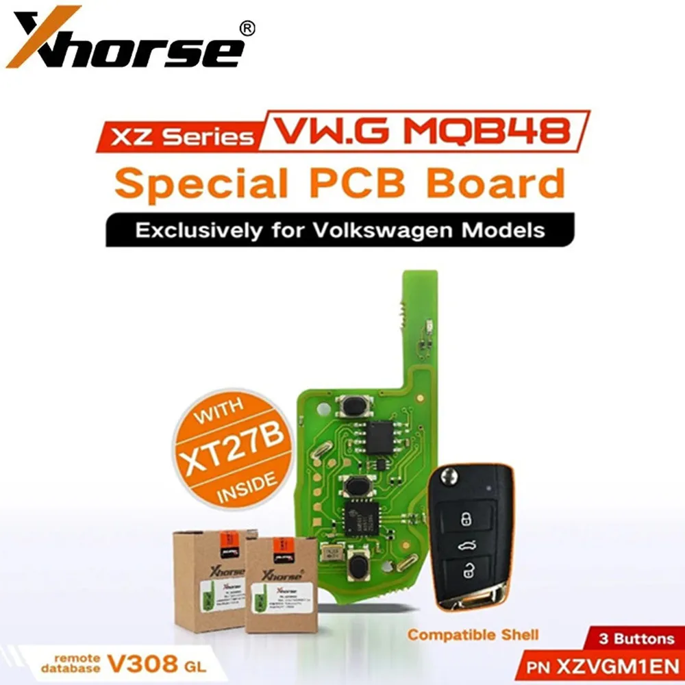 1/3/5Pcs XHORSE XZVGM1EN XZ Series MQB48 Special PCB Board within XT27B Chip for V W 3 Buttons VVDI VVDI2