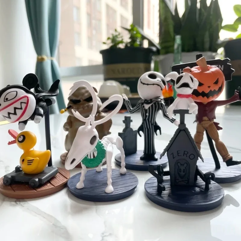 

6pcs/set The Nightmare Before Christmas Halloween Series Jack Skellington Desktop Model Ornament Room Decoration Gift Toy